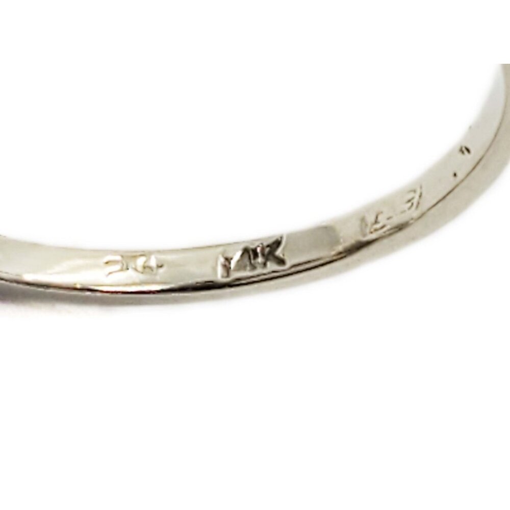 0.38 ctw Diamond Navette Ring 14k White Gold Size 7 - Picture 6 of 6